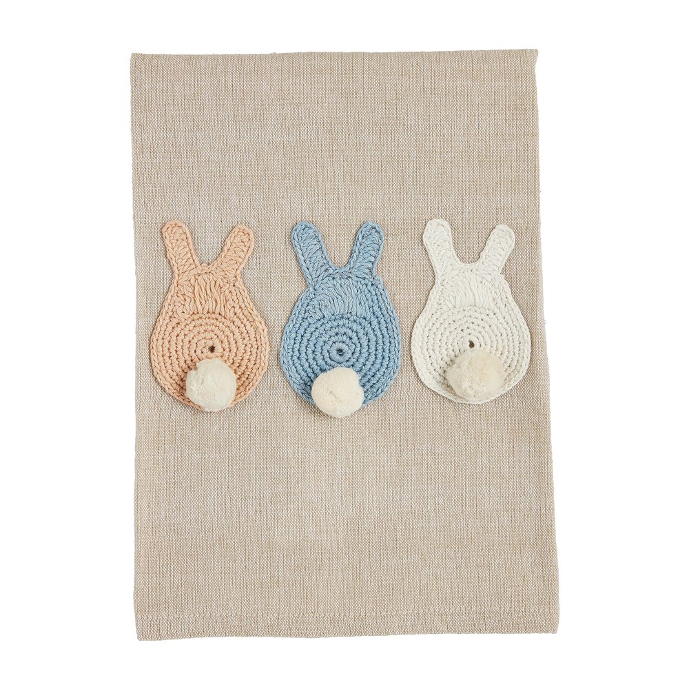 Mud Pie Easter Crochet Towel – Tail, 14 x 21 in