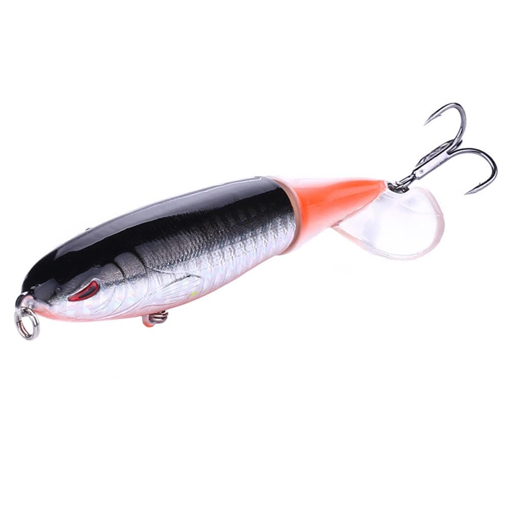 1 Pc (1# Large, 14 cm/37 g) Artificial Crankbait Fishing Lure with Rotating Tail and Treble Hooks