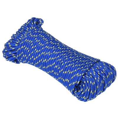 vidaXL Braided Polypropylene Boat Rope Blue 3 mm x 500 m