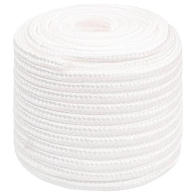 vidaXL Braided Polypropylene Boat Rope White 18 mm x 50 m