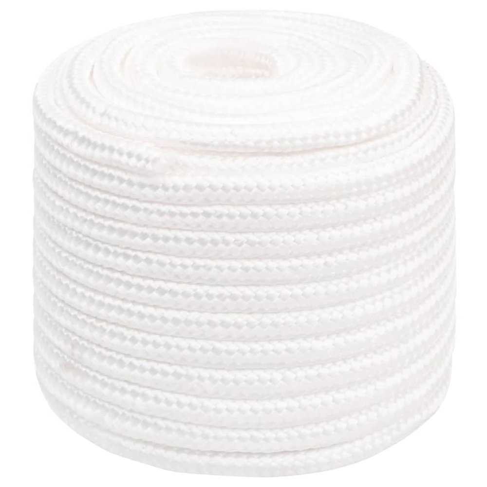 vidaXL Braided Polypropylene Boat Rope White 18 mm x 50 m