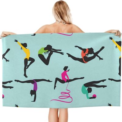 Buohwiwe Gymnastics Beach Towel 70 x 150 cm, Soft Quick-Dry Microfiber Towel
