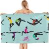Buohwiwe Gymnastics Beach Towel 70 x 150 cm, Soft Quick-Dry Microfiber Towel view 1