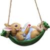 Feng Shui Decor, Swinging Rabbit Statues for Yard and Garden view 1