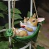 Feng Shui Decor, Swinging Rabbit Statues for Yard and Garden view 3