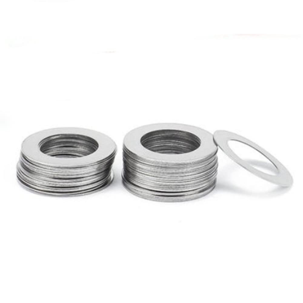 OQOPO Screw Washers, 10,100 Pieces, 0.1/0.2/0.3/0.5 mm, DIN 988, Ultra-Thin Stainless Steel Precision Washers, M3–M30 Spacer Sleeves