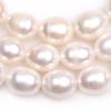 GEM-Inside Genuine Freshwater Cultured Rice-Shaped Pearls, Oval, White, 11–12 x 12–14 mm, for Jewelry Making, 38.1 cm view 3
