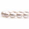 GEM-Inside Genuine Freshwater Cultured Rice-Shaped Pearls, Oval, White, 11–12 x 12–14 mm, for Jewelry Making, 38.1 cm view 4