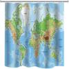 Aalaya Map Shower Curtain, Polyester, 120 x 180 cm view 1