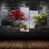 WAGYU 5-Piece Red Tree Garden Plants Canvas Wall Art, 150 x 80 cm view 1