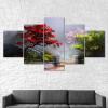 WAGYU 5-Piece Red Tree Garden Plants Canvas Wall Art, 150 x 80 cm view 2