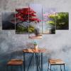 WAGYU 5-Piece Red Tree Garden Plants Canvas Wall Art, 150 x 80 cm view 3