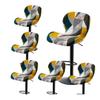 XGANGM Bar Stool Covers with Backrests, Swivel Stretch Slipcovers, 2/4/6 Pieces, Washable Printed Covers for Bar Stools with Short Backrests, Flowers 15, 6PCS view 1
