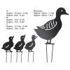 QANYEGN 4-Piece Metal Duck Garden Stakes, Black Iron, Cute Hollow Animal Design view 2