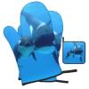 Oven Mitts and Pot Holder Set, Whale Print, Heat-Resistant, Washable, 3-Piece view 2