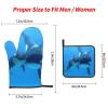Oven Mitts and Pot Holder Set, Whale Print, Heat-Resistant, Washable, 3-Piece view 4