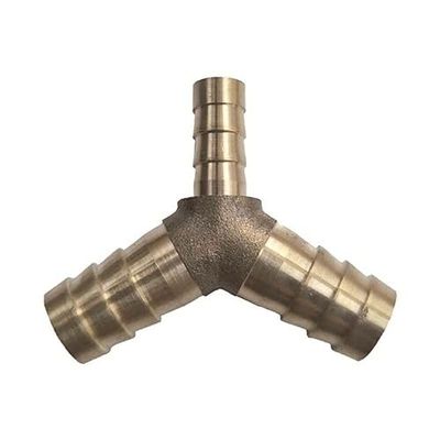 EVANEM 3-Way Brass Hose Barb Reducing Y-Fitting, 16/10/10 mm
