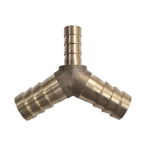 EVANEM 3-Way Brass Hose Barb Reducing Y-Fitting, 16/10/10 mm