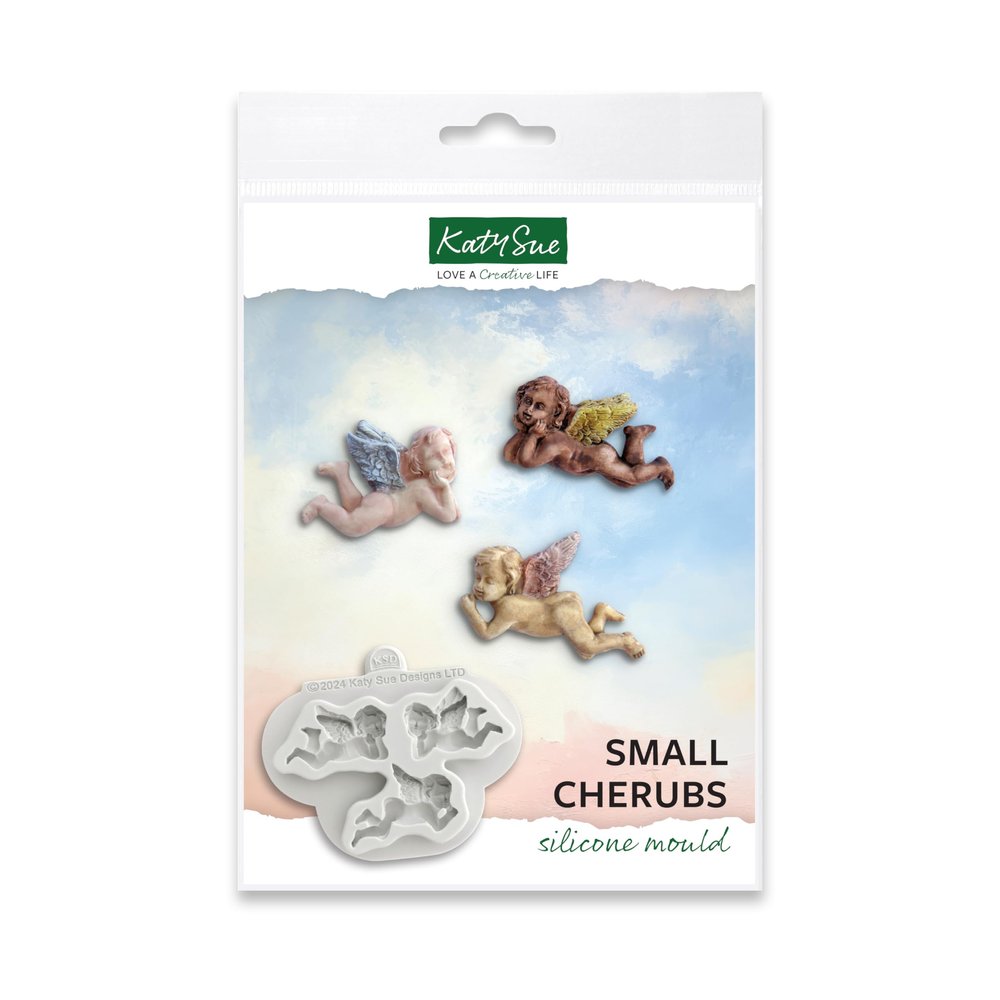 Katy Sue Mini Cherub Silicone Mold for Decorating and Crafts