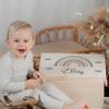 KIDSMOOD Personalized Wooden Baby Keepsake Box with Lid view 2