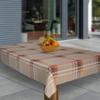 laro Washable PVC Oilcloth Tablecloth, Rectangular, Brown and Beige Check, 130 x 240 cm view 1