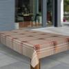 laro Washable PVC Oilcloth Tablecloth, Rectangular, Brown and Beige Check, 130 x 240 cm view 2