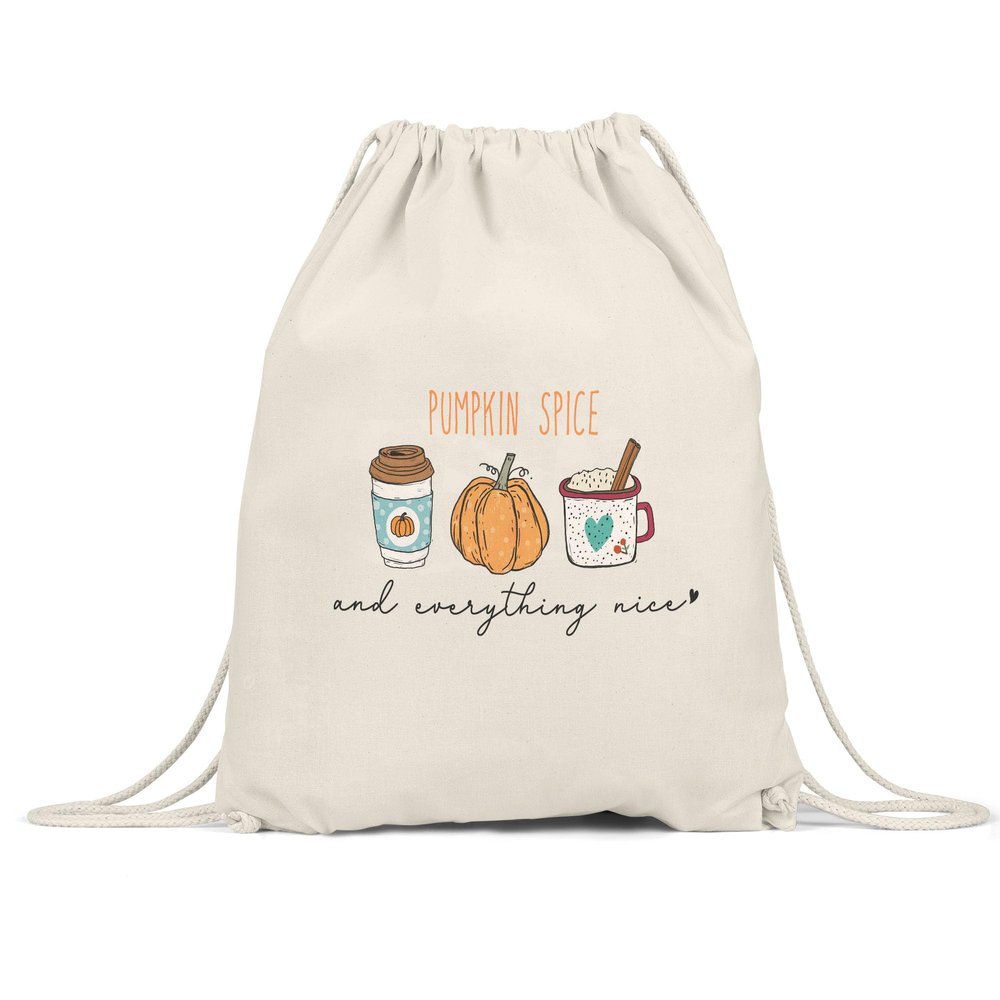 Pumpkin Spice and Everything Nice Drawstring Bag