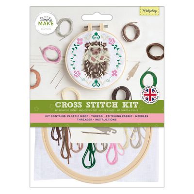 Simply Make Cross Stitch Kit - Hedgehog Design