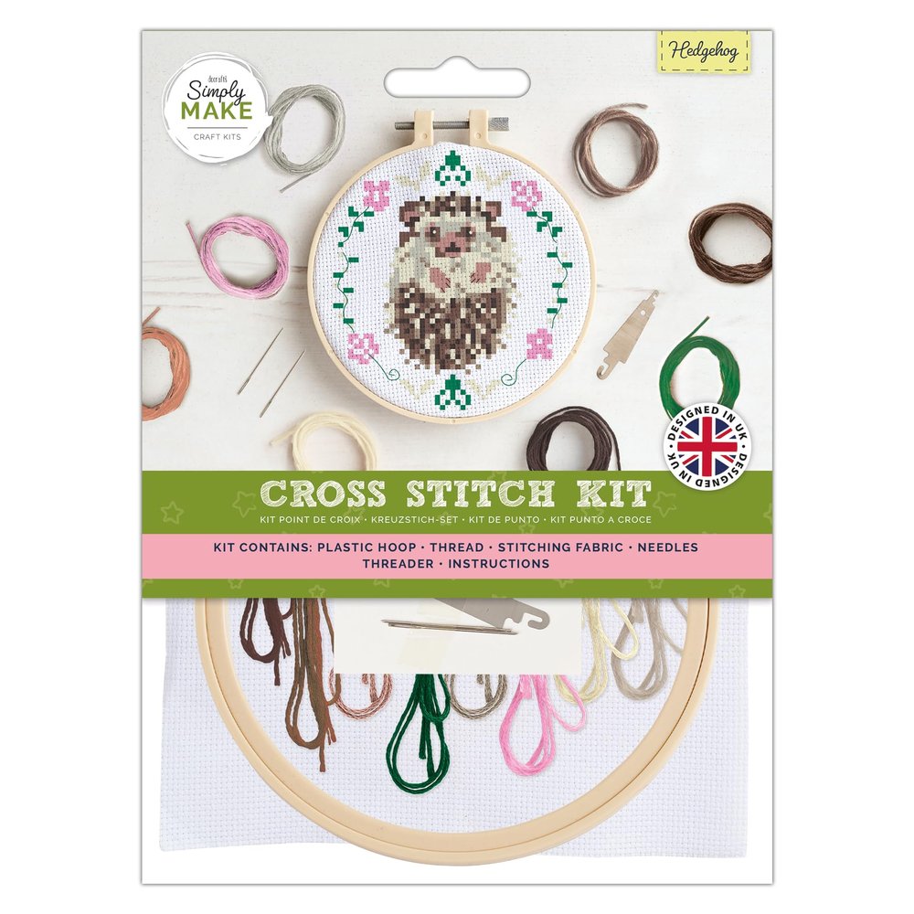 Simply Make Cross Stitch Kit - Hedgehog Design