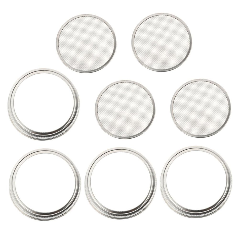 BESTonZON Stainless Steel Sprouting Jar Lids, 4-Pack, 86 mm