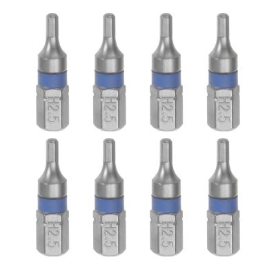 Sourcing Map 8-Piece H2.5 Hex Screwdriver Bit Set, 2.5 mm, 1/4-Inch Hex