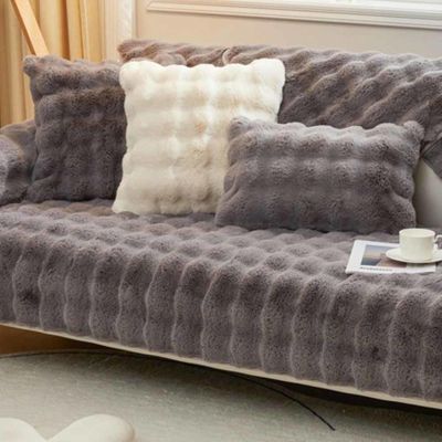 Racib L-Shaped Stretch Sofa Cover, Velvet, 90 x 160 cm