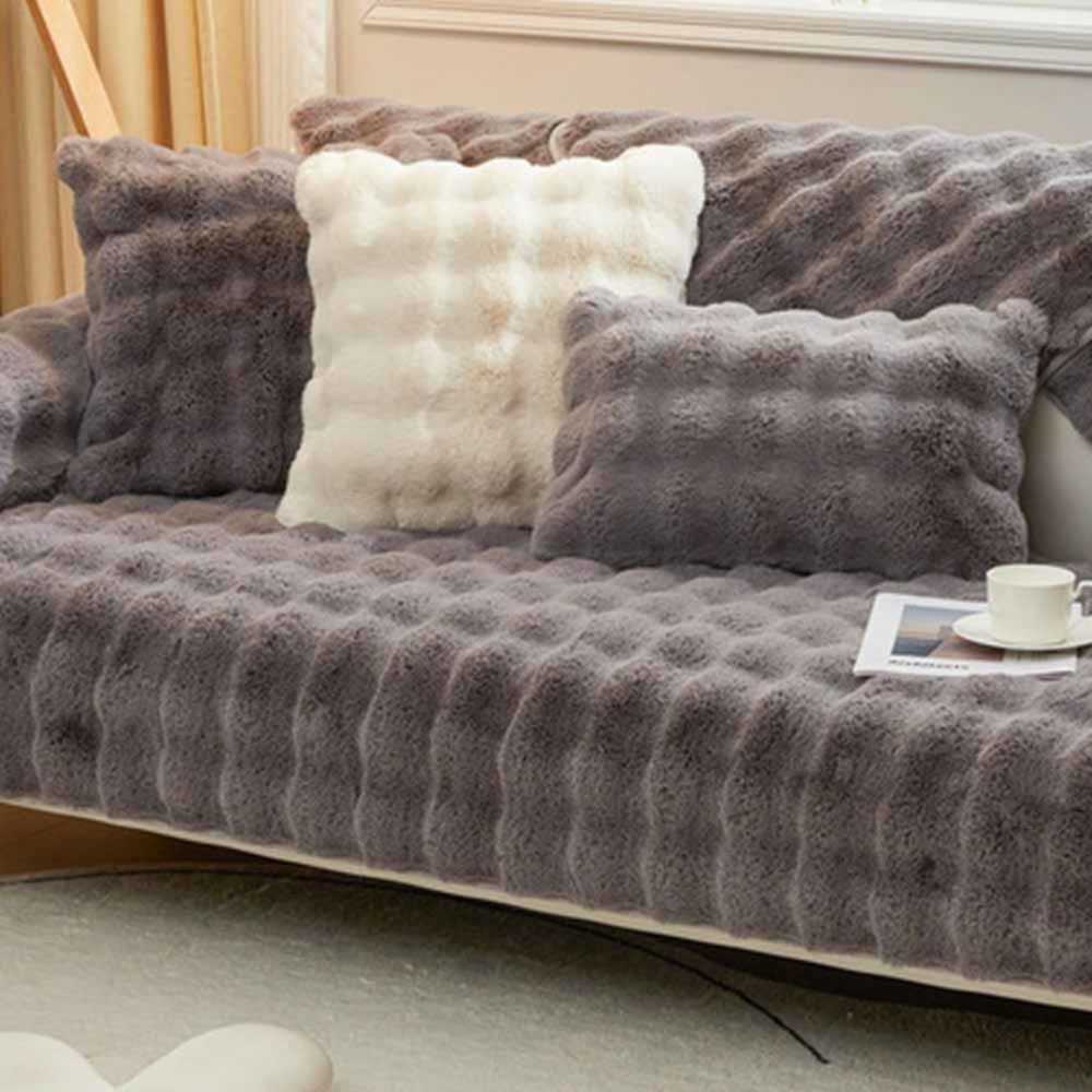 Racib L-Shaped Stretch Sofa Cover, Velvet, 90 x 160 cm