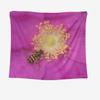 CEVAN Square Wall Tapestry, Bee Oriental Design, Rose Red, Printed Fabric, 100 x 70 cm view 4