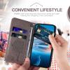 KANVOOS Flip Case for iPhone 14 Pro, PU Leather Wallet Case with Card Slots, Gray view 4