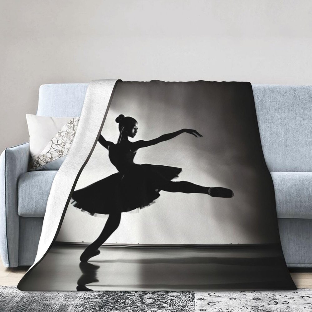Ballerina Dance Ultra-Soft Flannel Fleece Blanket for Bed, Sofa, Camping, Movie Nights, and Travel