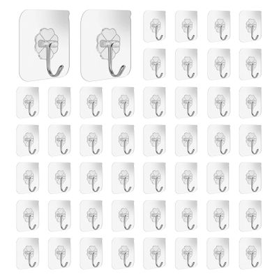JurciCat 50-Pack Extra-Strong Self-Adhesive Hooks