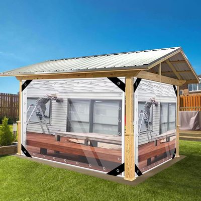 Transparent Waterproof Tarpaulin, 420 g/m² PVC, with Rope and Cable Ties