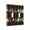 2-Gang Wall Plate, Square Light Switch Cover, Artistic Guitar Pattern, 4.5 x 4.5 in view 3