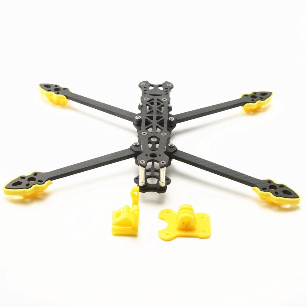 KOCAN Mark4 7-Inch 295 mm 5 mm Arm Quadcopter Frame, 3K Carbon Fiber, with Yellow Printed Parts for DIY FPV