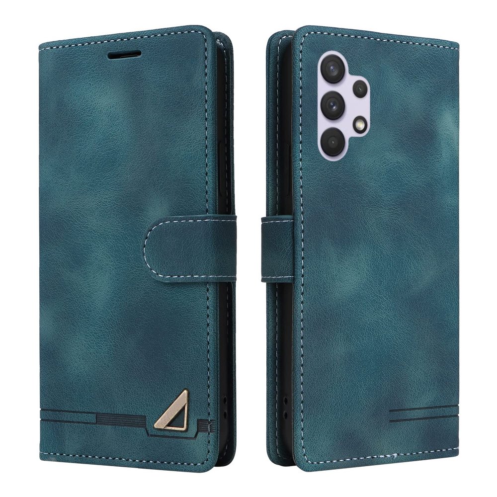 OKZone Case Compatible with Samsung Galaxy A32 4G, Flip Cover with Stand, Card Slots and Wallet, 360-Degree Shockproof Premium Leather Case, Green