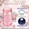 Tioncy Decorative Mason Jars with Lights for Table Centerpieces, Pink, 12-Piece view 2