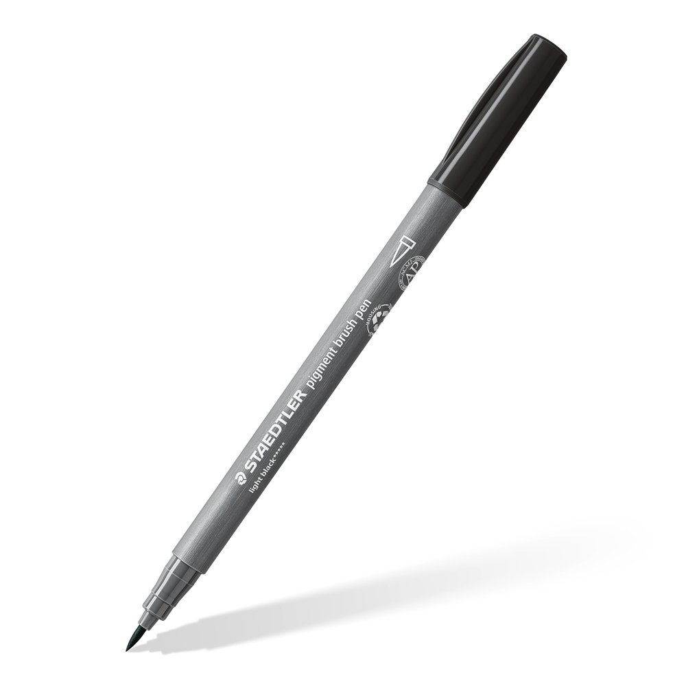 STAEDTLER Brush Pen Pigment Arts, Deep Black