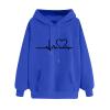 CGGMVCG Women's Heartbeat Graphic Hoodie, Blue, M view 2