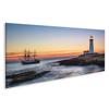 islandburner Ship and Lighthouse Canvas Wall Art, 120 x 40 cm Panorama view 1
