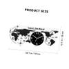 Acrylic World Map Wall Clock, 1 Set, Creative Black Wall Decor view 2
