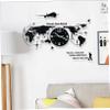 Acrylic World Map Wall Clock, 1 Set, Creative Black Wall Decor view 4