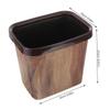 Yardwe Retro 10L Plastic Wastebasket in Wood-Look Finish for Study view 2