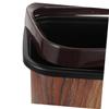 Yardwe Retro 10L Plastic Wastebasket in Wood-Look Finish for Study view 3