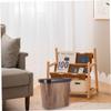 Yardwe Retro 10L Plastic Wastebasket in Wood-Look Finish for Study view 4